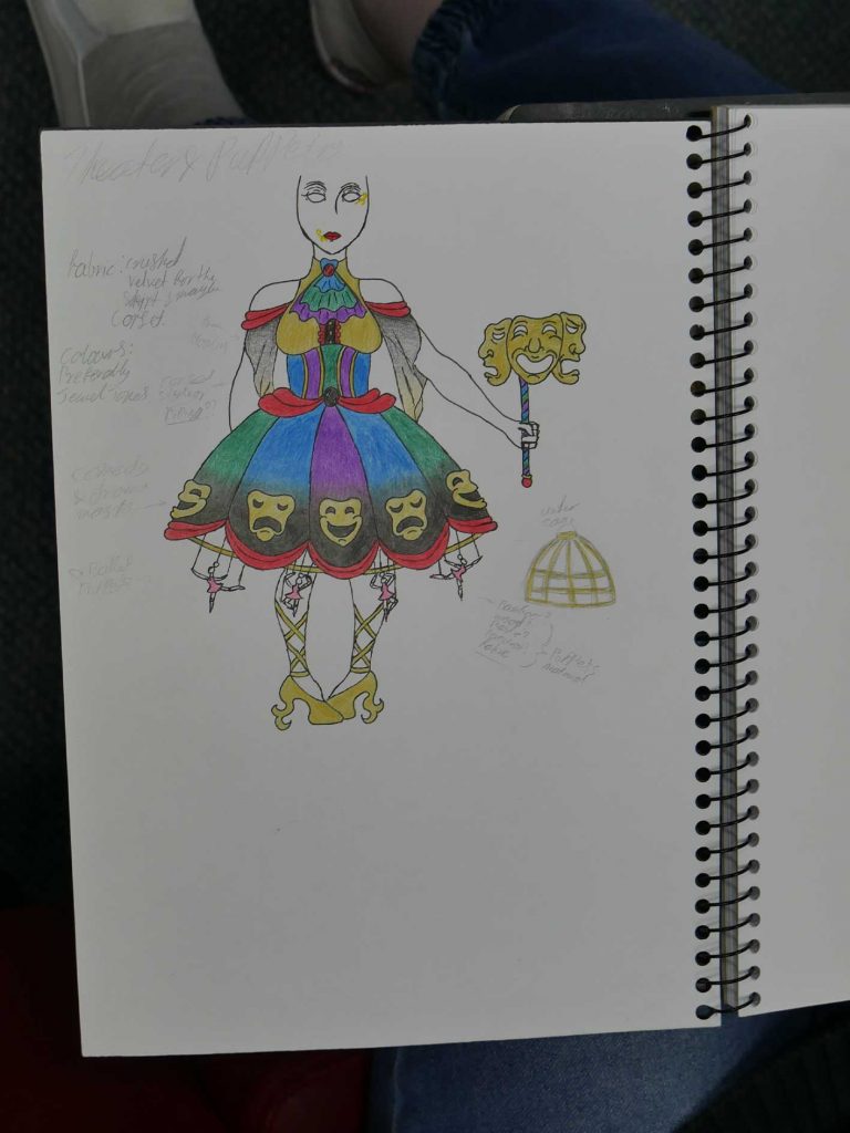 Lex colourful costume design for the theatre
