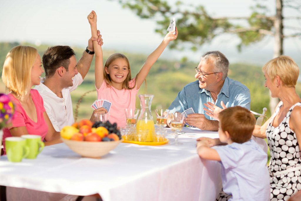 noisy happy family gathering